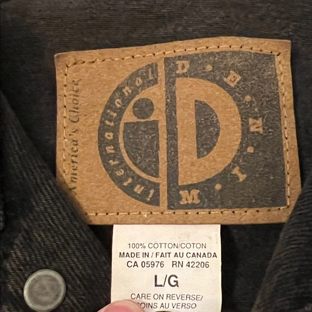 VTG Black and Green International Denim Men's Jacket with UPS hit